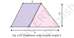 Fig. 6.42: Trapezium: sides a and b, height h