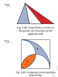Fig. 6.48: Trisection lines & Fig. 6.49: Quarter circle & semicircles