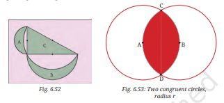 Fig. 6.52: Right triangle semicircles & Fig. 6.53: Overlapping congruent circles